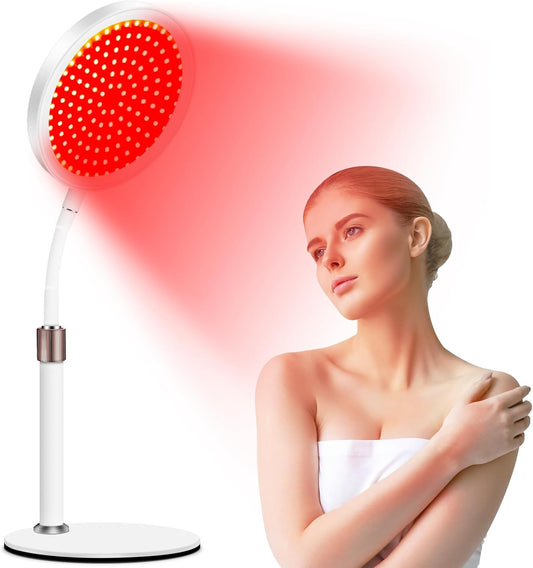 Red Light Therapy for Face, 660Nm & 850Nm & 940Nm Infrared Light Therapy, Height Adjustable & Angle Adjustable & Timer, 100Leds Red Light Therapy Lamp for Home Use