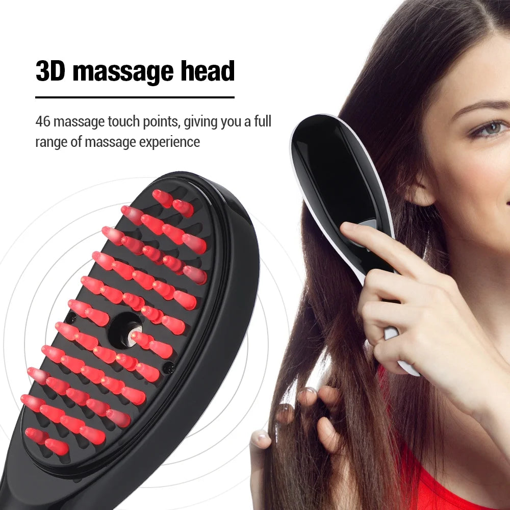 Electric Spray Massage Comb,Scalp Massager,Micro Current Head Meridian Massager anti Hair Loss Physiotherapy Apparatus Red and Blue Light Nourishing Scalp