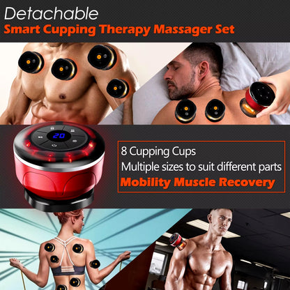 8 Cups Electric Cupping Massager Gua Sha Vacuum Suction Cups Ems anti Cellulite Magnet Therapy Scraping Fat Burner Body Massager