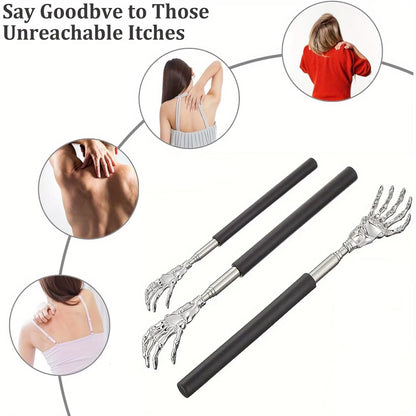 Stainless Steel Back Scratcher Telescopic Scratching Massager Extendable Itch Old Man Happy Health Products Hackle Handicrafts