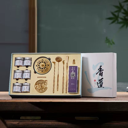 Incense Tao Set Gift Box Incense Seal Tools Agarwood Sandalwood Powder Tower Mold Yoga Meditation Purifying Soul Incense Gift