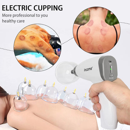 Electric Cupping Therapy Set,Portable Chinese Cupping Therapy Machine with Pump,Body Massage Scraping Care Device, 4 Vacuum Suction Cups,Electric Cupping Massager Kit for Homeuse