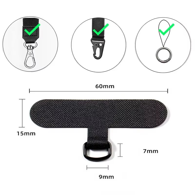 10/5/1Pcs Universal Tpu Mobile Phone Anti-Lost Lanyard Card Gasket Nylon Detachable Phone Hanging Cord Strap Patch Tether Pad