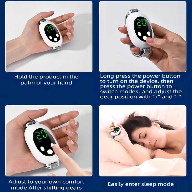 New Microcurrent Sleep Aid Device EMS Sleep Aid Machine Sleep Instrument for Insomnia Stress Anxiety Relief Palm Pulse Massager