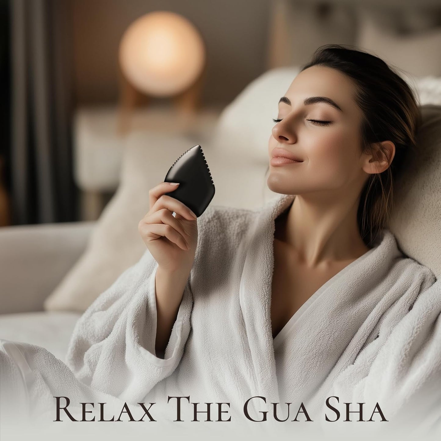 Gua Sha Facial Tool: Black Jade Stone Face Gua-Sha Tools, Natural Bian Stones Full Body Massage Tool for Neck/Shoulder/Back/Leg